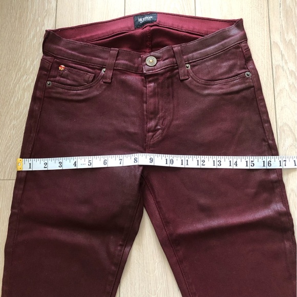 Hudson Nico Super Skinny Jeans in Burgundy Made in USA Size 28 - Picture 3 of 13